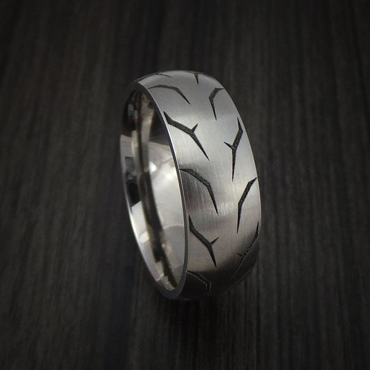 Stronghold III - Titanium Tread Men's Wedding Ring Tire Band - Nura Lab