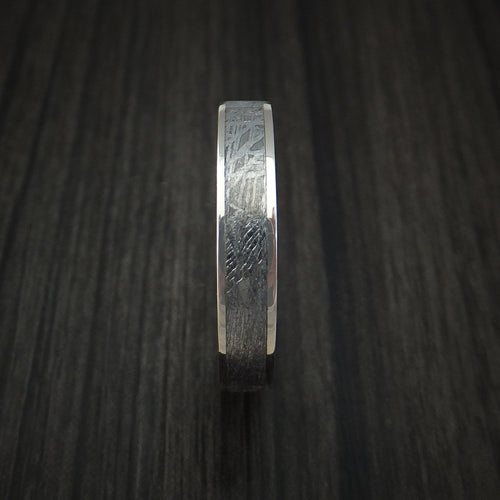 Kodiak XVII - White Gold and Gibeon Meteorite Wedding Ring Band - view 3 - Nura Lab