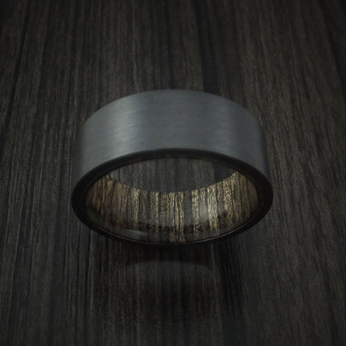 Forge XIII - Black Zirconium Men's Wedding Ring with Hardwood Interior Sleeve - view 2 - Nura Lab