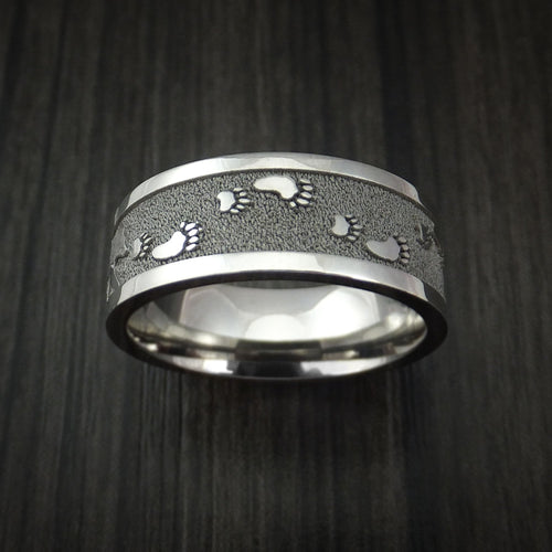 Northwind III - Titanium Bear Paw Men's Wedding Ring Hunter Band - view 3 - Nura Lab