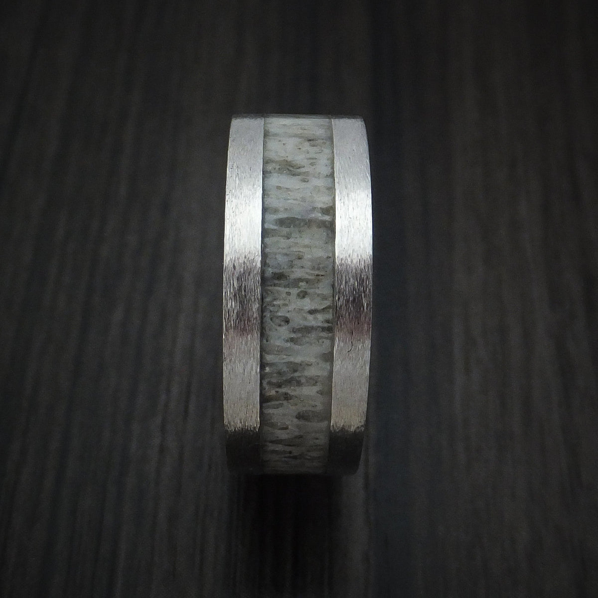 Noble XVI - Cobalt Chrome and Antler Men's Wedding Ring Band - view 3 - Nura Lab