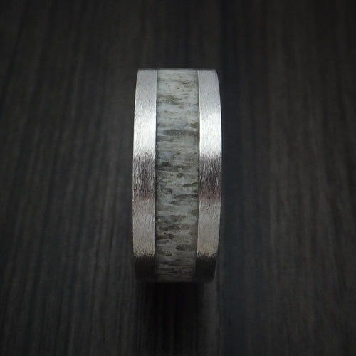 Noble XVI - Cobalt Chrome and Antler Men's Wedding Ring Band - view 3 - Nura Lab
