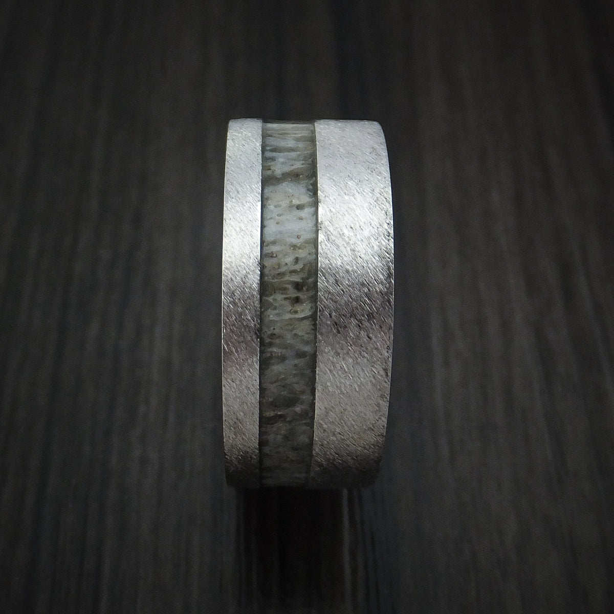 Valorant XVI - Cobalt Chrome and Antler Men's Wedding Ring Band - view 3 - Nura Lab