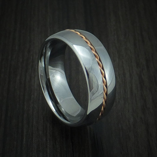 Kodiak XVI - Tungsten Band with Rose Gold Inlay Men's Wedding Ring - Nura Lab