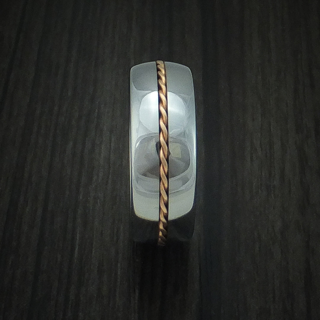 Kodiak XVI - Tungsten Band with Rose Gold Inlay Men's Wedding Ring - view 3 - Nura Lab
