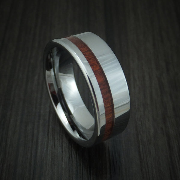 Everest XII - Tungsten Band with Blood Wood Inlay Men's Wedding Ring