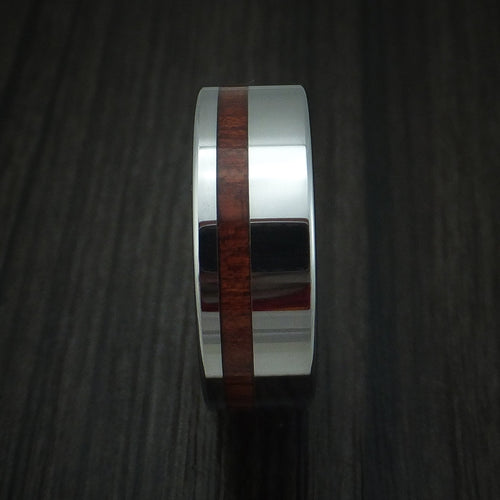 Everest XII - Tungsten Band with Blood Wood Inlay Men's Wedding Ring - view 3 - Nura Lab