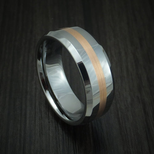 Augustus XVI - Tungsten Band with Rose Gold Inlay Men's Wedding Ring - Nura Lab