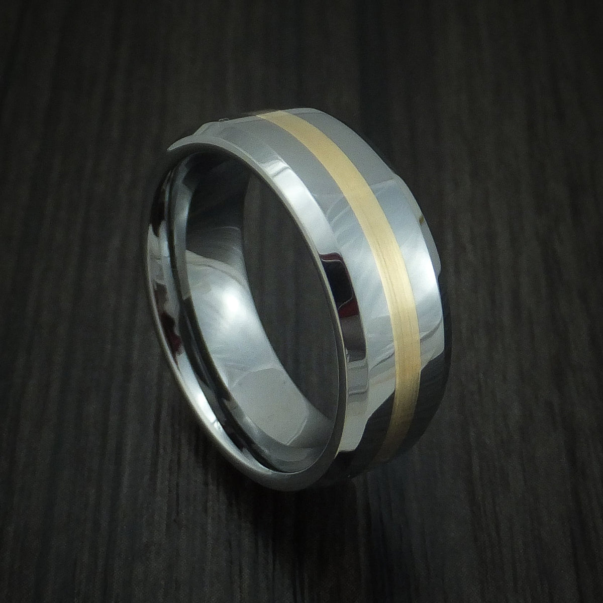 Valor XVI - Tungsten Band with Yellow Gold Inlay Men's Wedding Ring - Nura Lab