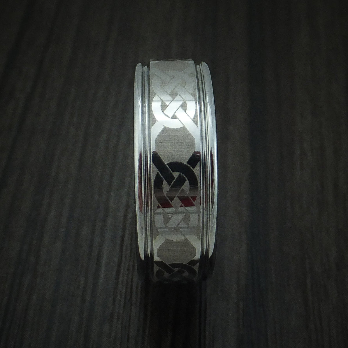 Empire XV - Tungsten Celtic Band Men's Wedding Ring - view 3 - Nura Lab