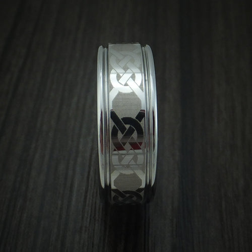 Empire XV - Tungsten Celtic Band Men's Wedding Ring - view 3 - Nura Lab