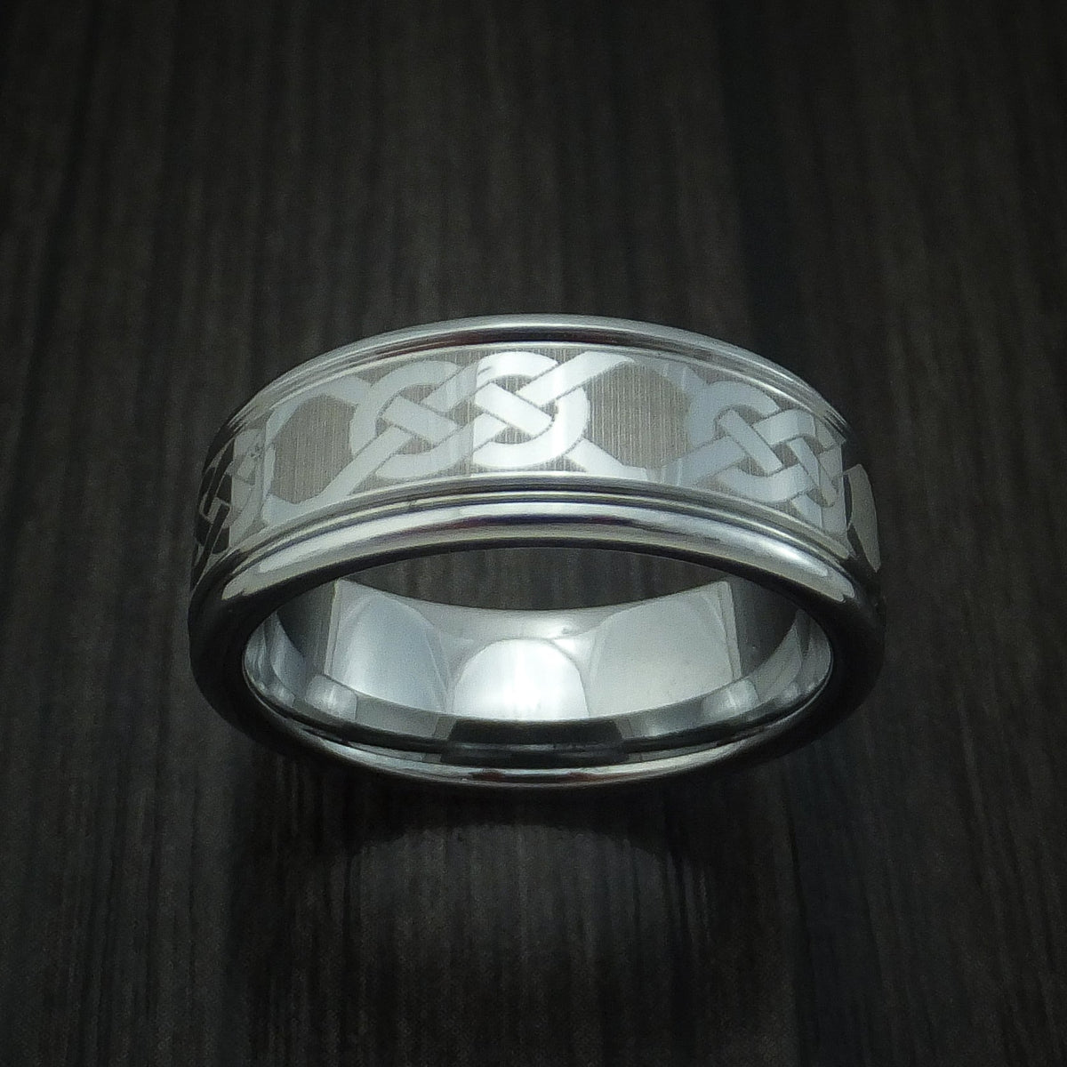 Empire XV - Tungsten Celtic Band Men's Wedding Ring - view 2 - Nura Lab