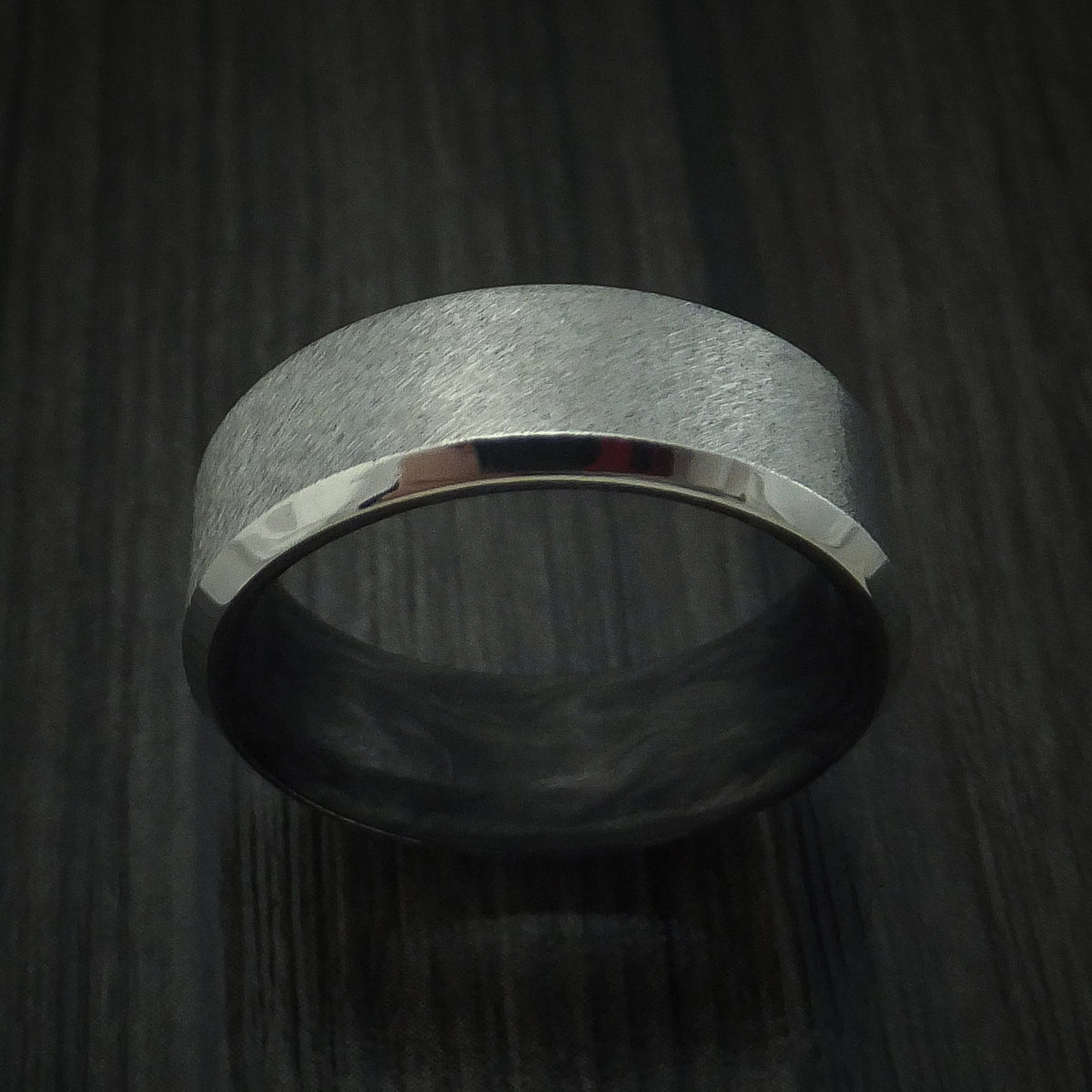 Noble XIV - Cobalt Chrome and Forged Carbon Fiber Men's Wedding Ring - view 2 - Nura Lab