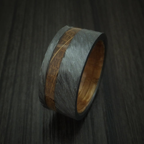 Aoraki XII - Black Zirconium Hardwood Men's Wedding Ring With Inlay And Sleeve - view 4 - Nura Lab