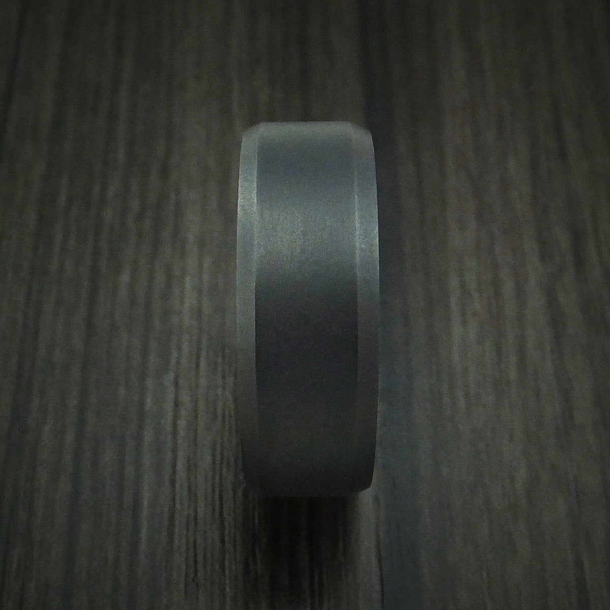 Timber XII - Black Zirconium Men's Wedding Ring with Hardwood Interior Sleeve - view 3 - Nura Lab