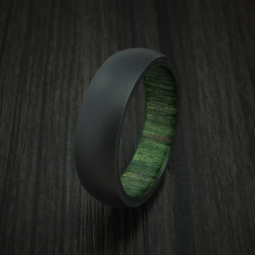 King James XII - Black Zirconium and Hardwood Sleeve Men's Wedding Ring - view 4 - Nura Lab