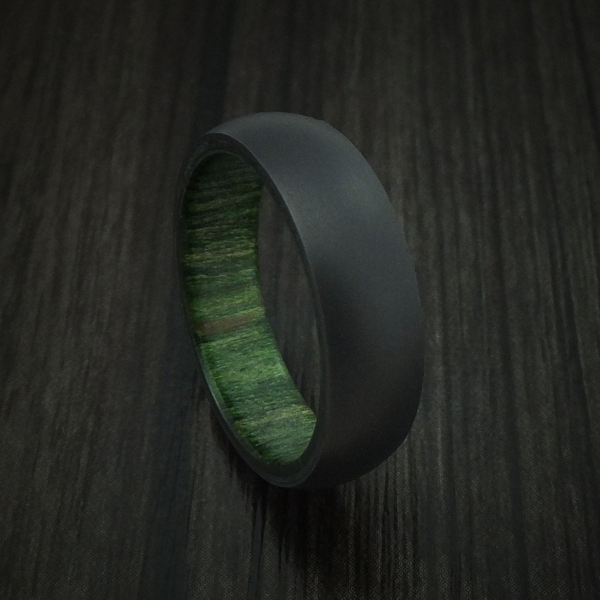 King James XII - Black Zirconium and Hardwood Sleeve Men's Wedding Ring - Nura Lab