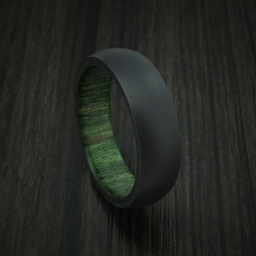 King James XII - Black Zirconium and Hardwood Sleeve Men's Wedding Ring - Nura Lab