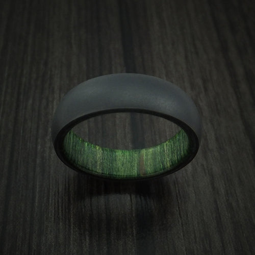 King James XII - Black Zirconium and Hardwood Sleeve Men's Wedding Ring - view 2 - Nura Lab