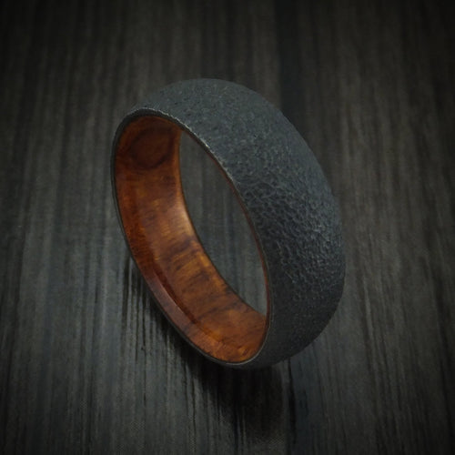 Midnight XII - Black Zirconium and Hardwood Men's Wedding Ring Band - Nura Lab