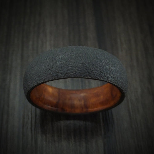 Midnight XII - Black Zirconium and Hardwood Men's Wedding Ring Band - view 2 - Nura Lab