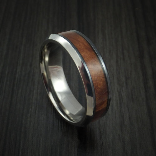 Foundry XIII - Black Zirconium and Thuya Burl Wood Hard Wood Men's Wedding Ring - Nura Lab
