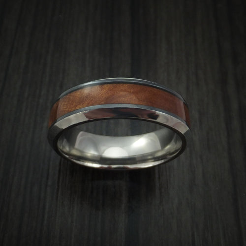 Foundry XIII - Black Zirconium and Thuya Burl Wood Hard Wood Men's Wedding Ring - view 2 - Nura Lab