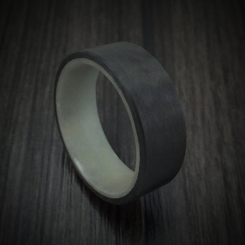 Empire XIV - Carbon Fiber and Green Glow Sleeve Men's Wedding Ring - Nura Lab