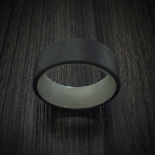 Empire XIV - Carbon Fiber and Green Glow Sleeve Men's Wedding Ring - view 2 - Nura Lab