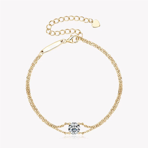 Dahlia Double Chain Moissanite Bracelet by Nura Lab