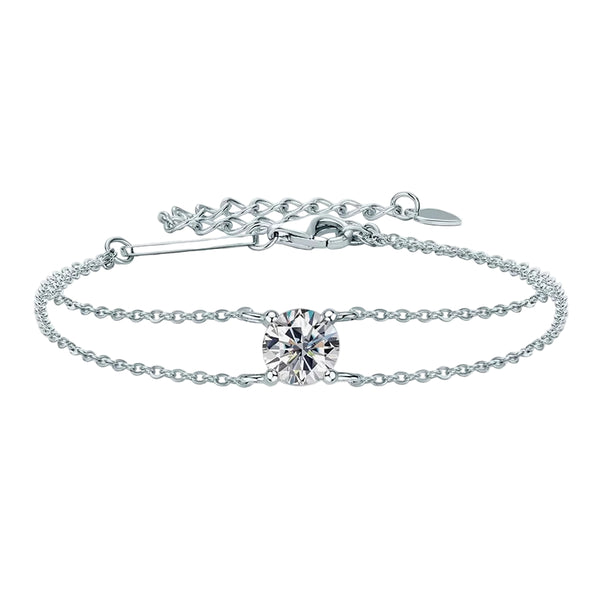Dahlia - Double Chain Moissanite Bracelet