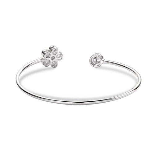 Daisy Floral Moissanite Cuff Bracelet by Nura Lab