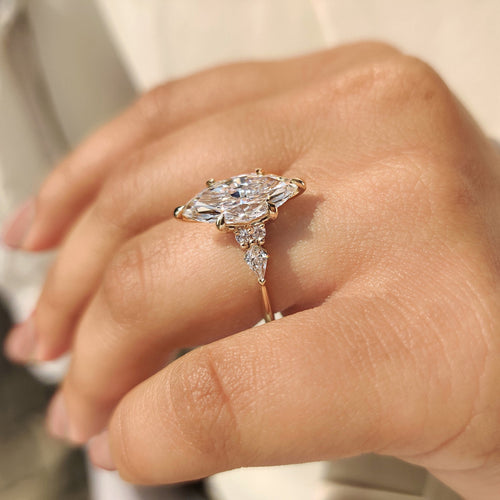 Leonora Grace - Marquise Diamond Ring in Muse Style