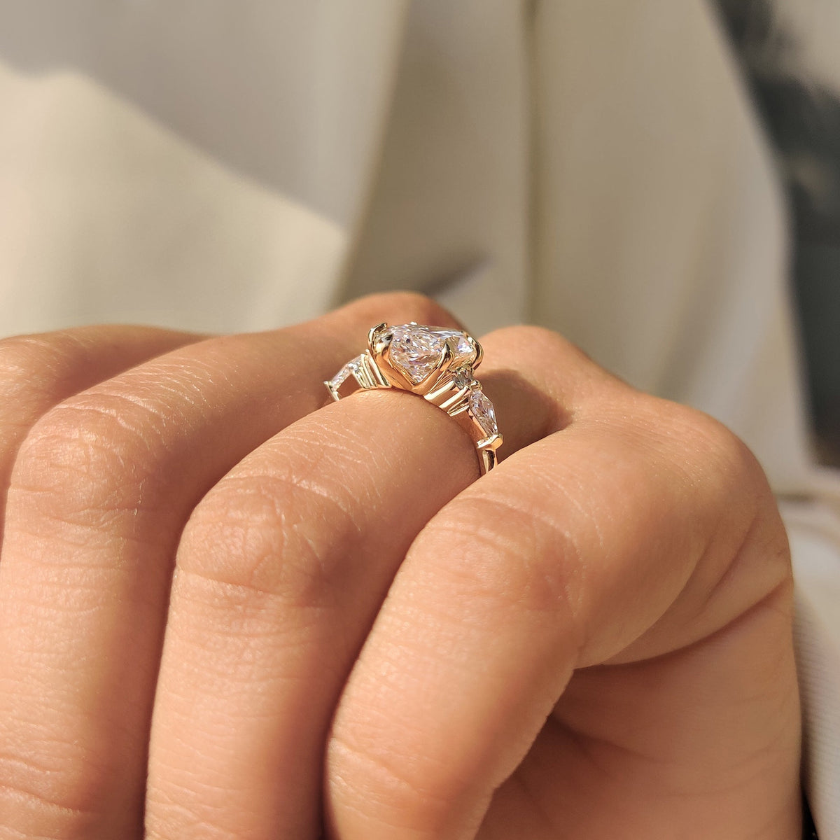 Leonora Grace - Marquise Diamond Ring in Muse Style