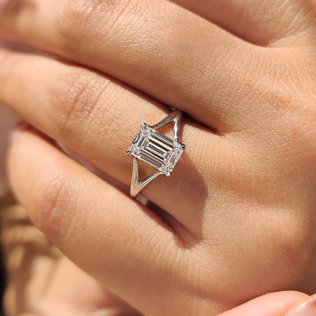 Esme Louise - Emerald Cut Engagement Ring In Solitaire Style