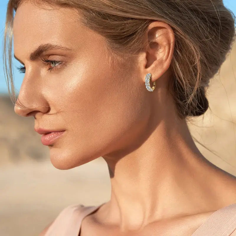 Cascade Moissanite Hoop Earrings by Nura Lab