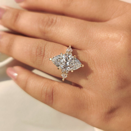 Leonora Grace - Marquise Diamond Ring in Muse Style