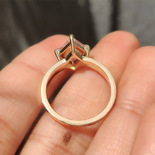 Isadora Anne - Lozenge Cut Engagement Ring in Solitaire Style