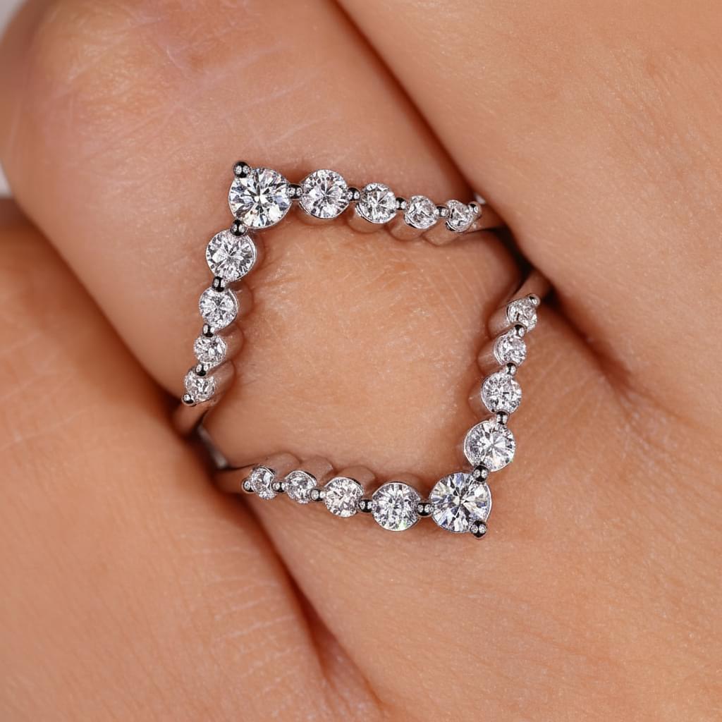Double Row Pave Band designed to complement your engagement ring.