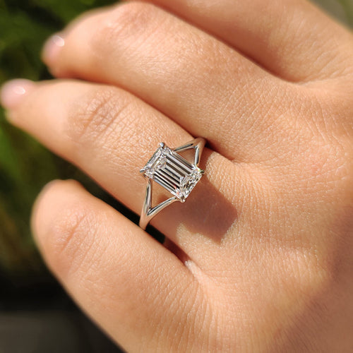 Esme Louise - Emerald Cut Engagement Ring In Solitaire Style