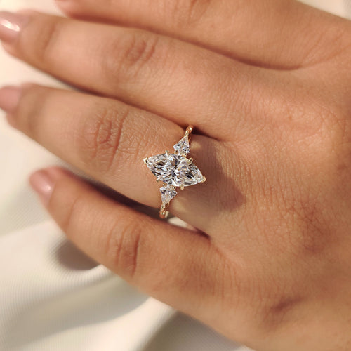 Rosalie Belle - Vintage Style Marquise Diamond Ring with Basket Filigree Details