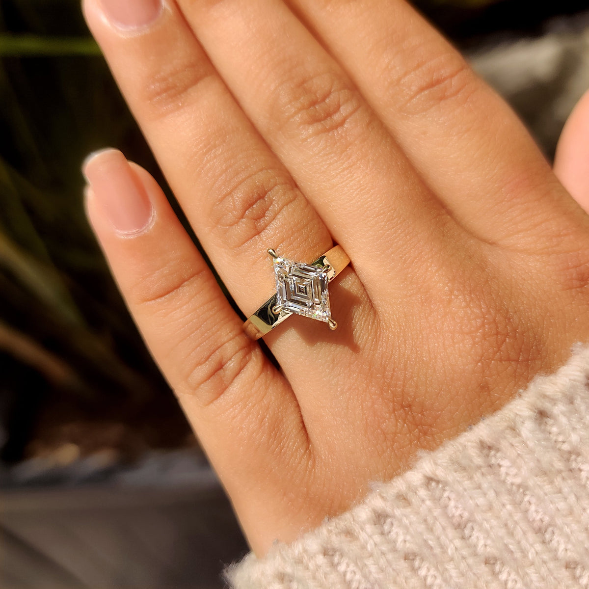 Isadora Anne - Lozenge Cut Engagement Ring in Solitaire Style