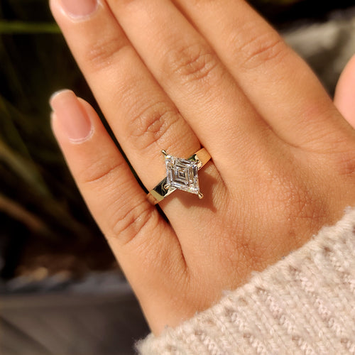 Isadora Anne - Lozenge Cut Engagement Ring in Solitaire Style