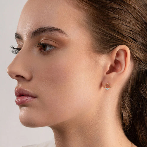 Celestia Circle Moissanite Trio Earrings by Nura Lab