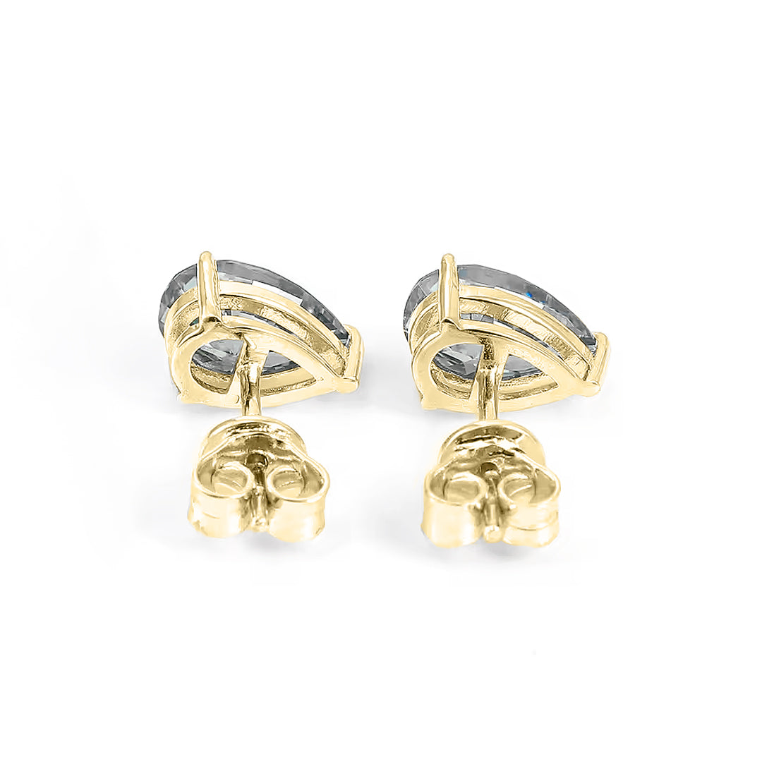 Ember Pear-Cut Grey Moissanite Stud Earrings by Nura Lab