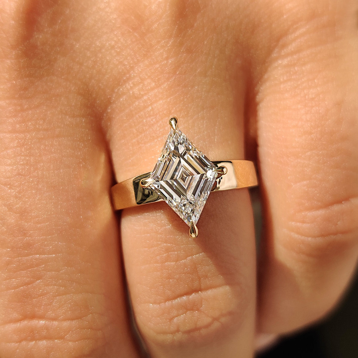 Isadora Anne - Lozenge Cut Engagement Ring in Solitaire Style