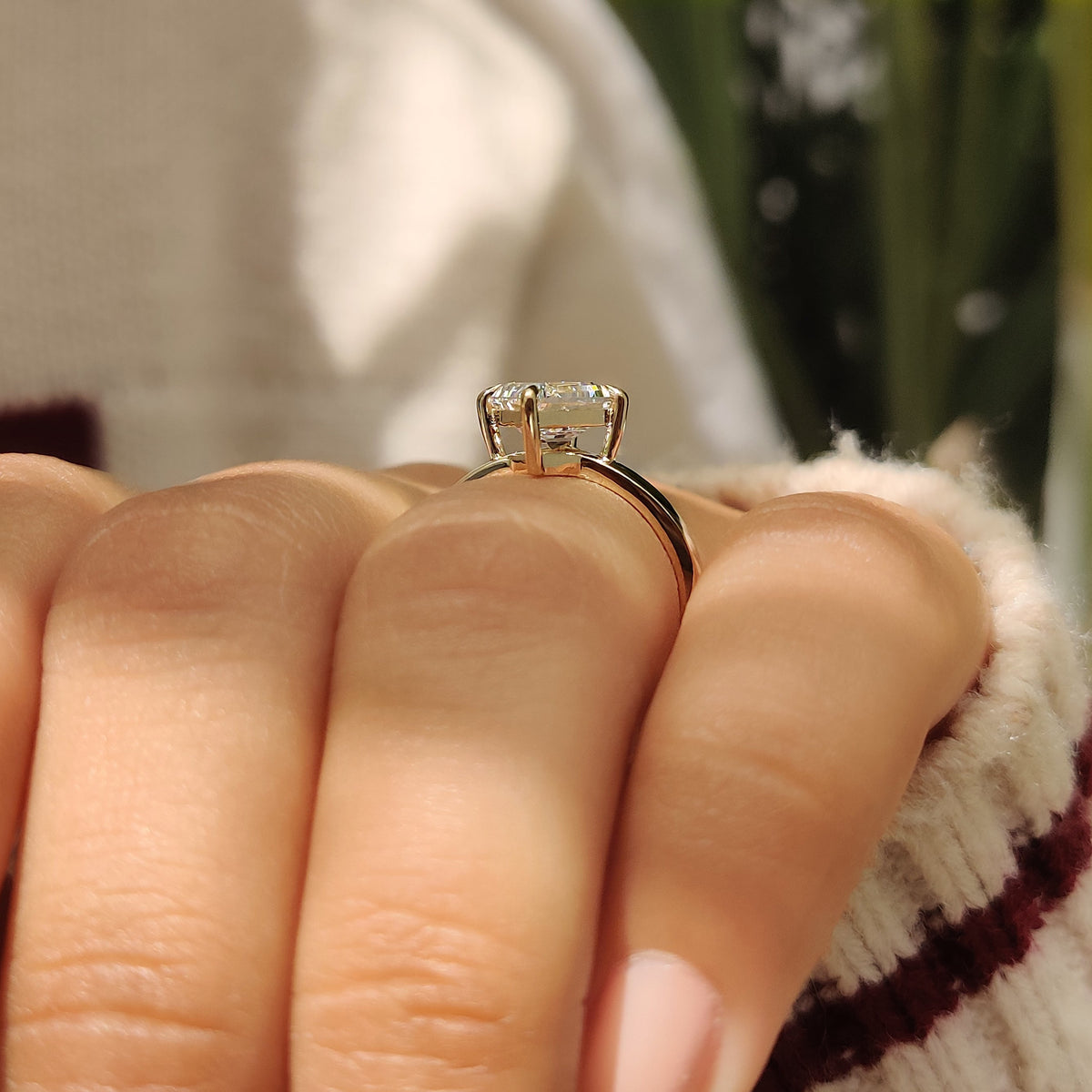 Isadora Anne - Lozenge Cut Engagement Ring in Solitaire Style