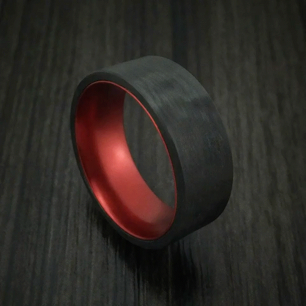 Highland XIV - Solid Carbon Fiber Men's Wedding Ring with Anodized Sleeve - view 5 - Nura Lab