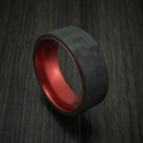 Highland XIV - Solid Carbon Fiber Men's Wedding Ring with Anodized Sleeve - view 5 - Nura Lab