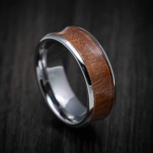 Monarch XIII - Tungsten Men's Wedding Ring with Rosewood Wood Inlay - Nura Lab